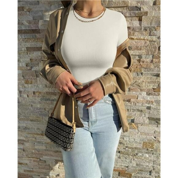 OQQ Womens Crop Top Set 3 Pack Fitted Short Sleeve Crew Neck Stretch Shirts - Picture 3 of 7